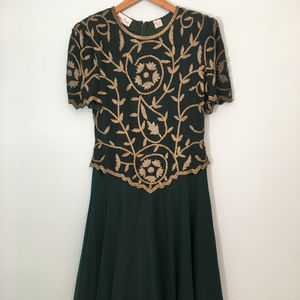 Green & Gold After Five Dress